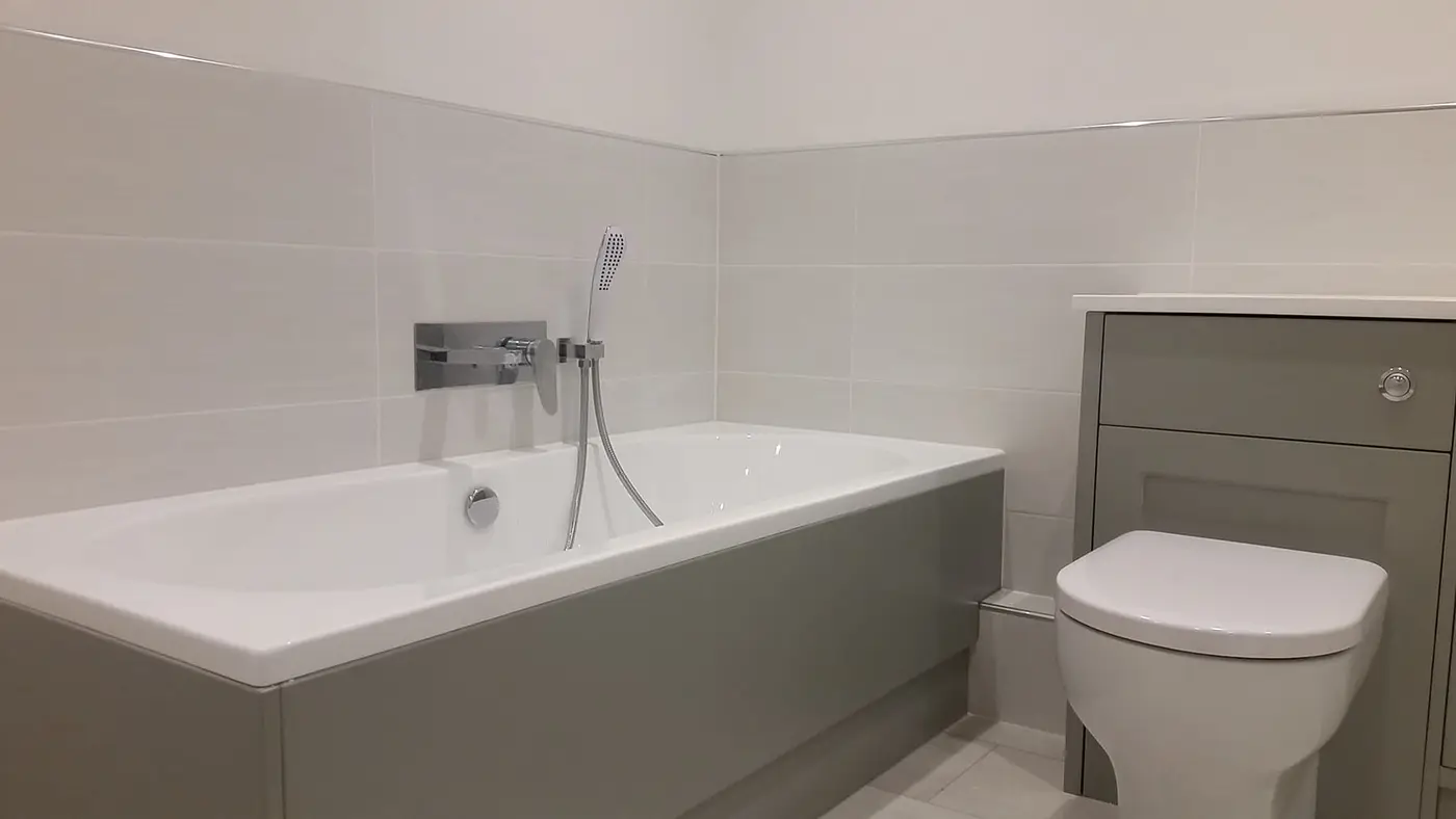Bathroom with bath and toilet